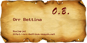 Orr Bettina névjegykártya